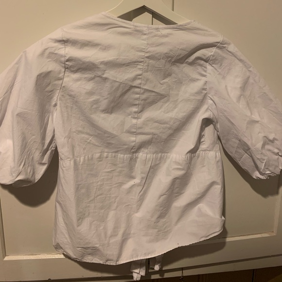 White tie front blouse - Picture 3 of 4